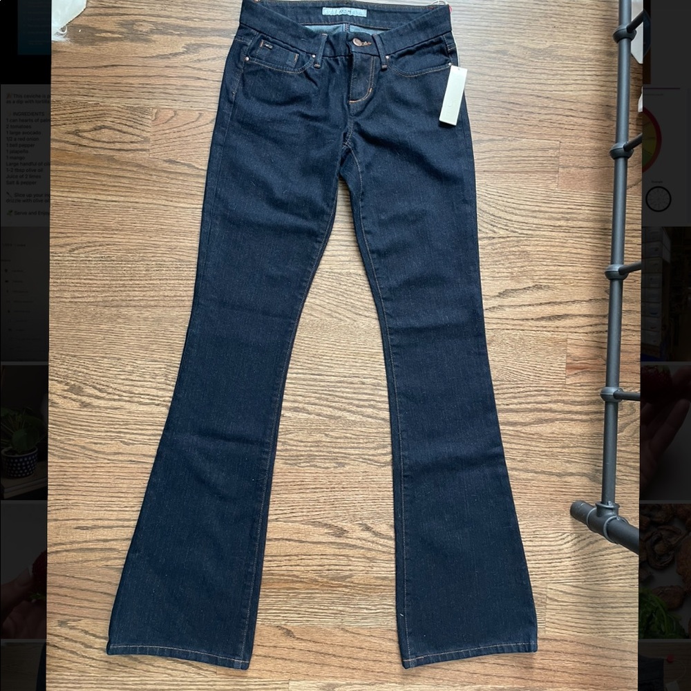 Joe's jeans flare bottom dark denim jeans
